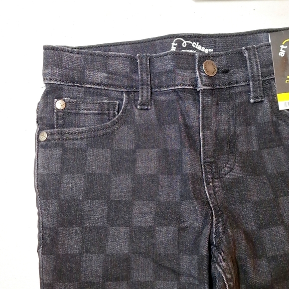 NEW! Boys' Skinny Checkered Black Jeans - art class - Picture 3 of 10